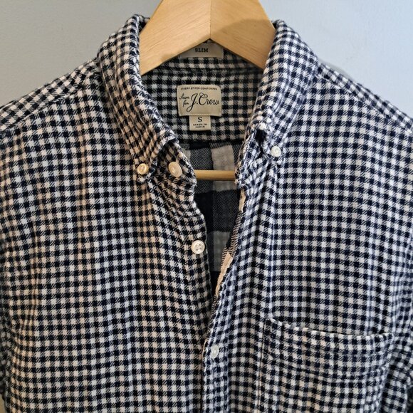 J. Crew Men's Small Slim Fit Double-Weave Plaid Button Down Shirt Style AI327 - Picture 5 of 15